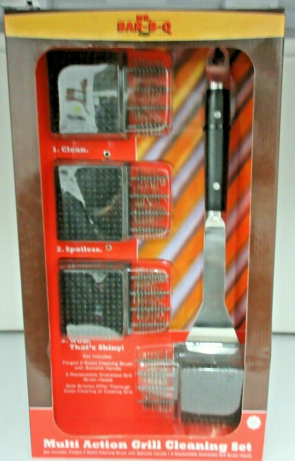 MR BAR B Q Premium 4 Piece Stainless Steel Barbecue Cleaning Set