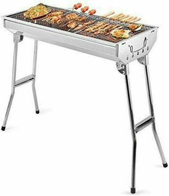 New Large BBQ Stainless Steel Outdoor Folding Barbecue Charcoal Grill Camping