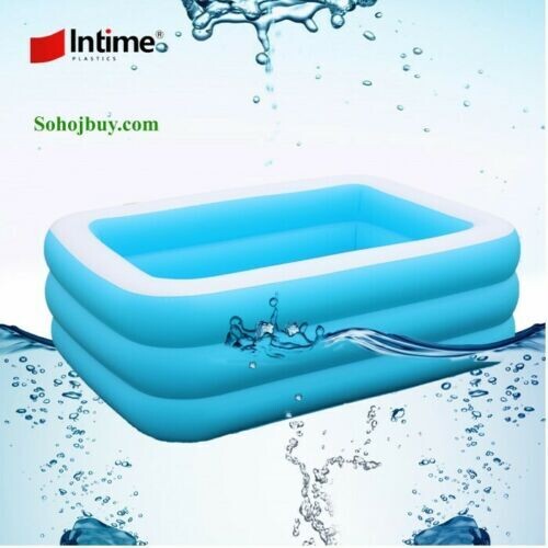 1.3M Rectangular Large Kids Swimming Paddling Pool Inflatable Family