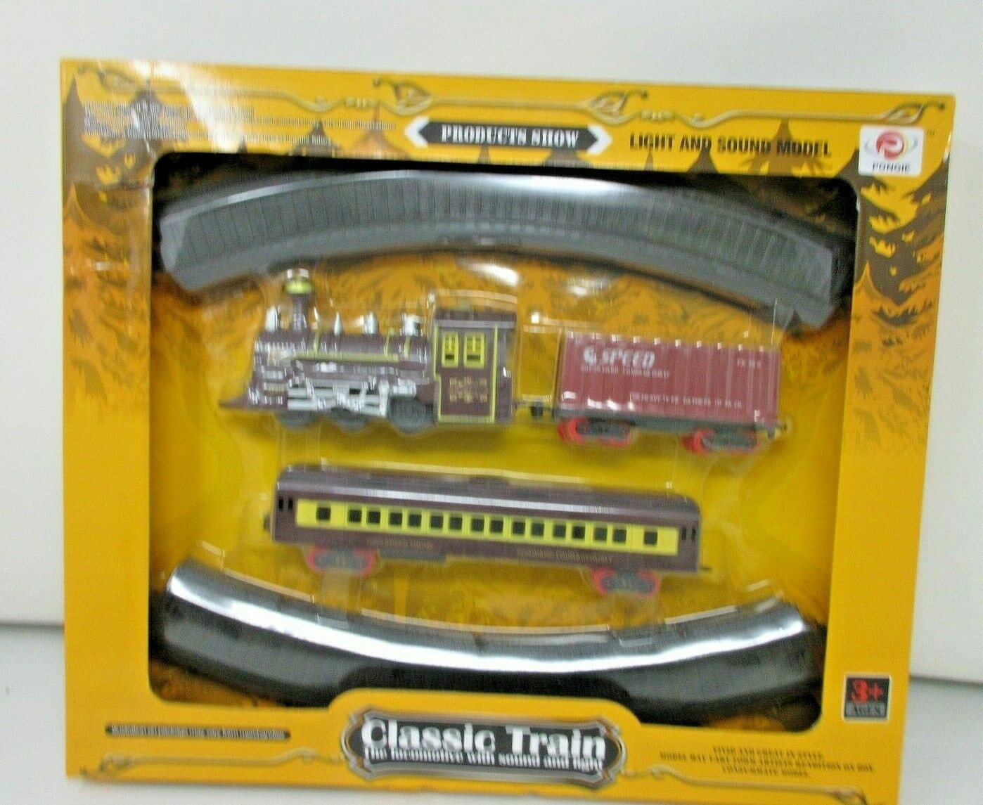 CLASSIC TOY TRAIN SET TRACK LIGHT ENGINE BOXED -New