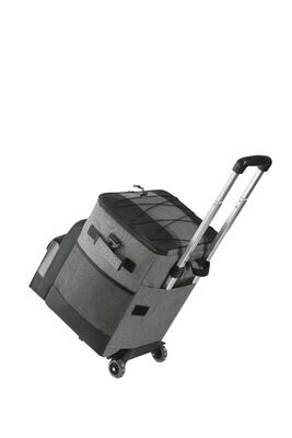 Super 32Litre Rolling Cooler with Cart cool bag foldable Grey and Black