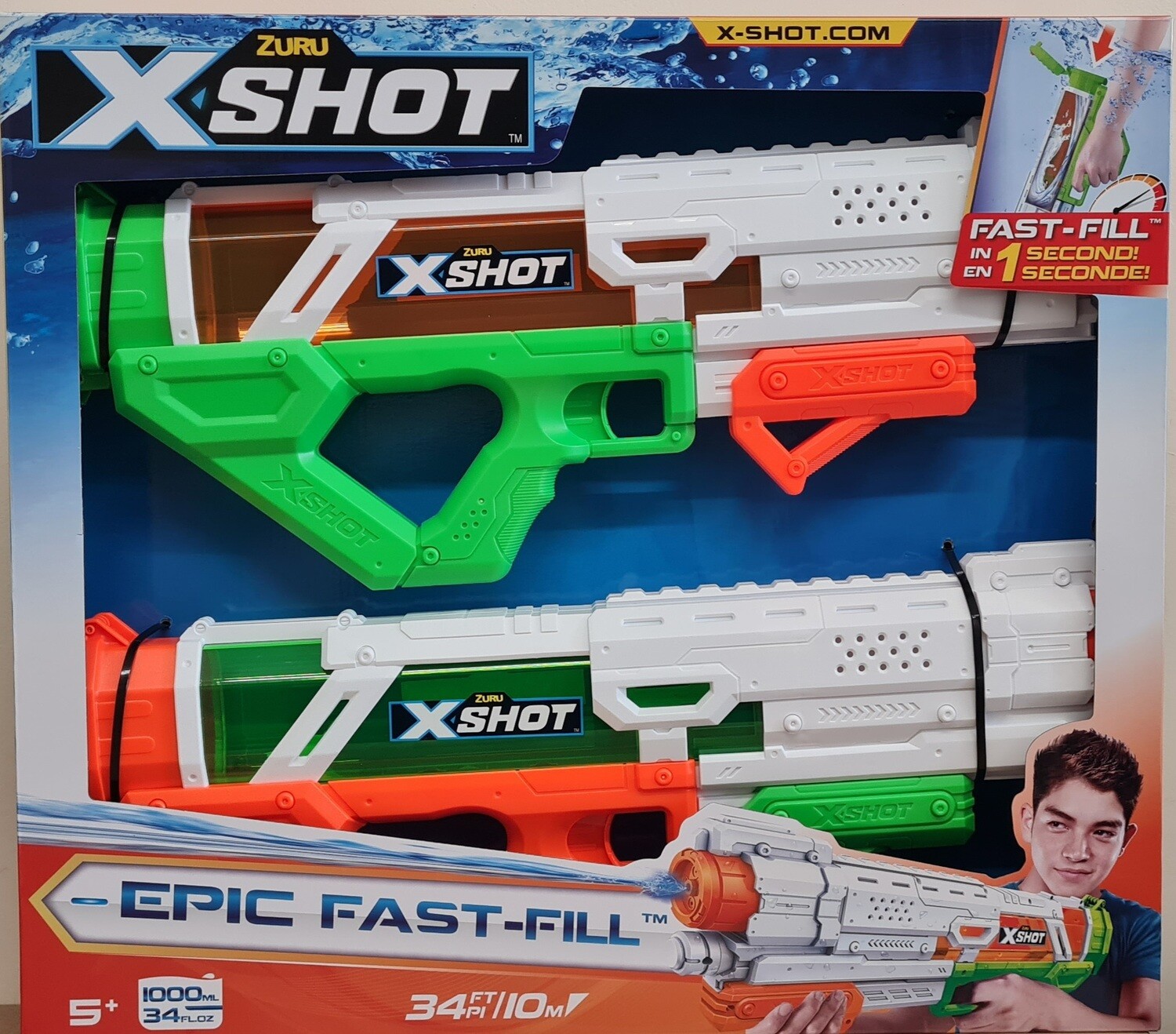 XShot Epic FastFill Water Blaster 2Pack 1000ml