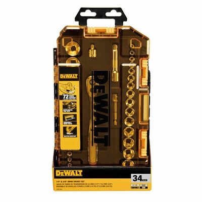 DeWALT  Mechanics Tool Set Tooth Ratchet Socket- 34 Pieces