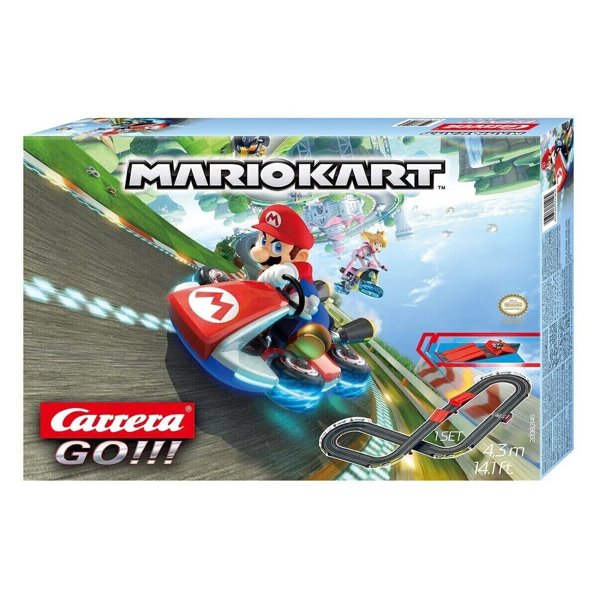 Nintendo Mario Kart Carrera Go!!! Racetrack with 2 Cars Slot Car Racing Luigi