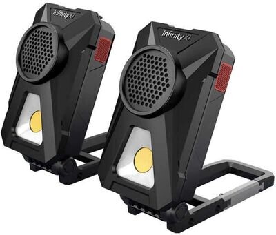 2 Pack Rechargeable WorkLight With Bluetooth Speaker