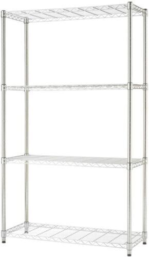 TRINITY 4 Tier Chrome Wire Shelving Max weight 635kg
