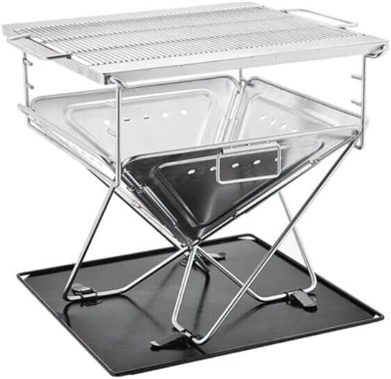 Super grills Stainless Steel BBQ Barbecue Grill, Portable Charcoal Camping cover