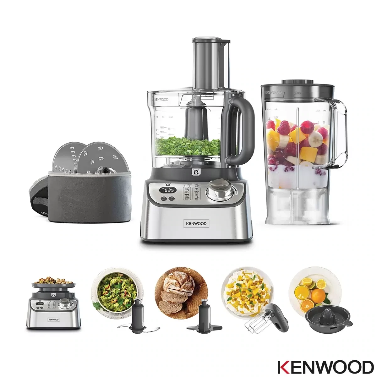 Kenwood MultiPro Compact Food Processor with Built in Weighing Scales FDM71.450SS