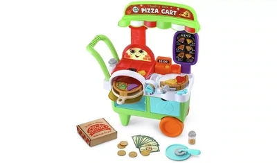 LeapFrog Build-a-Slice Pizza Cart Pretend Food Toddler Toy Music & songs
