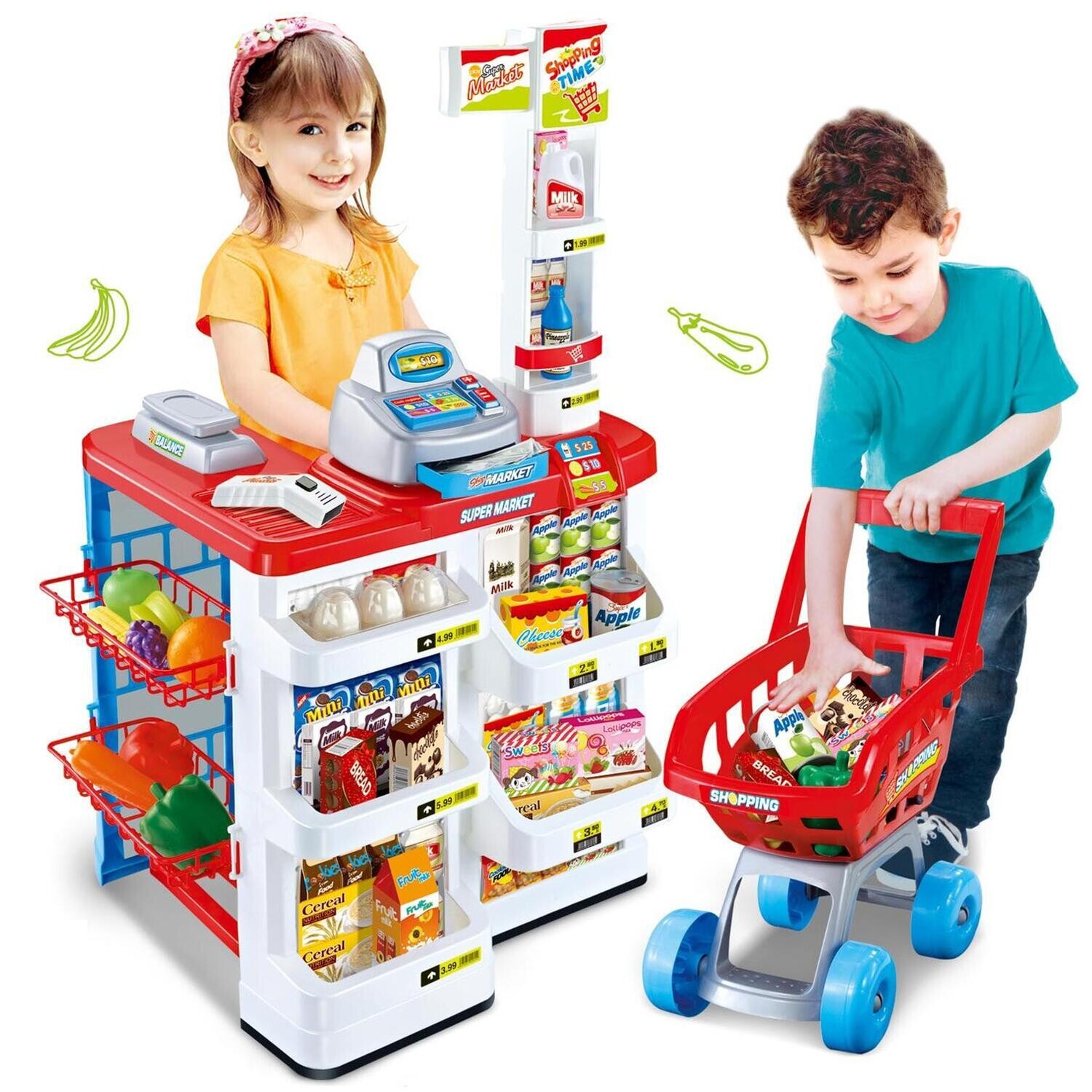 Shopping House Market Kids Toy Cash register - Portable Accessories For Toddler