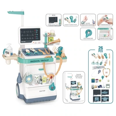 Doctor Medical Trolley & ECG Set Kids Toy Learning Medical Knowledge