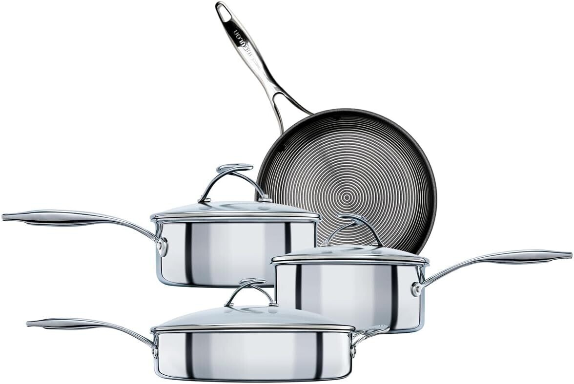 Circulon Saucepan Set with Lids Stainless Steel Non Stick Cookware - Pack of 4