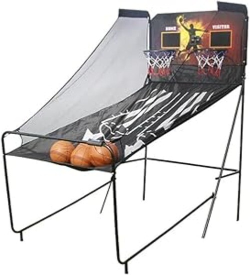 Suprills Basketball Arcade Game - Foldable Indoor with Electronic Board, 5 Balls &amp;pump
