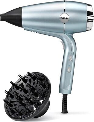 Babyliss 2100 Hydro-Fusion Hair Dryer, Smooth Blow-Dry, Ionic anti Frizz, Nozzle
