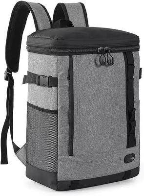 Suprills 24L 30-Can Insulated Lunch Bag Backpack with Hard Liner, Cooler Picnic Lightweight Shopping Rucksack, Camping Accessories, Beach Bag for Men/Women for Work/Camping/Outdoor, Water Proof Grey