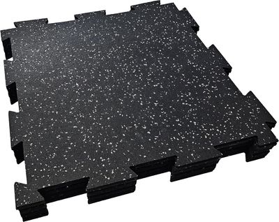 Rubber King Challenger Series Fitness Interlocking Floor Tiles (48.2 x 48.2 cm) - 10 Pack (Grey)