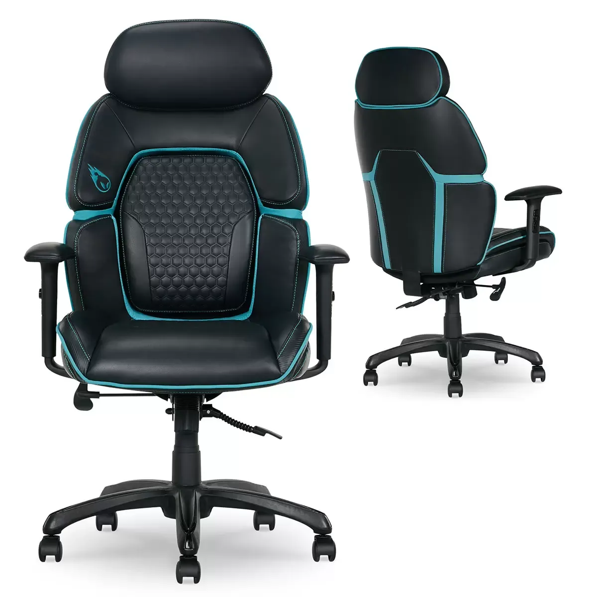 DPS Centurion Gaming Office Chair with Adjustable Headrest, Black