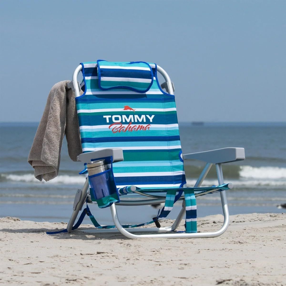 Tommy Bahama Beach Chair Model 2025. Green/Blue Stripes