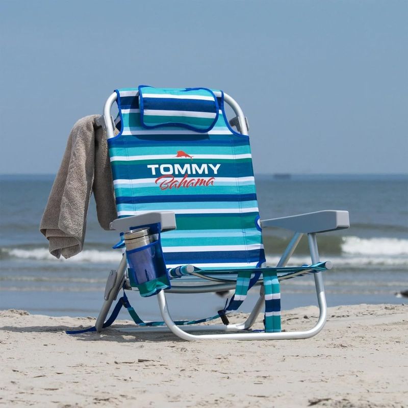 Tommy Bahama Beach Chair Model 2025. Green/Blue Stripes