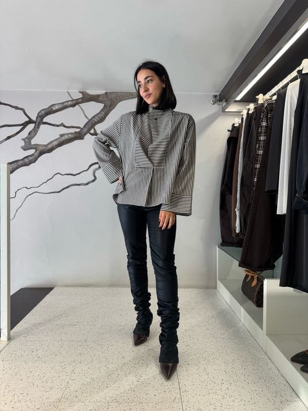 Camicia vicolo righe alla coreana