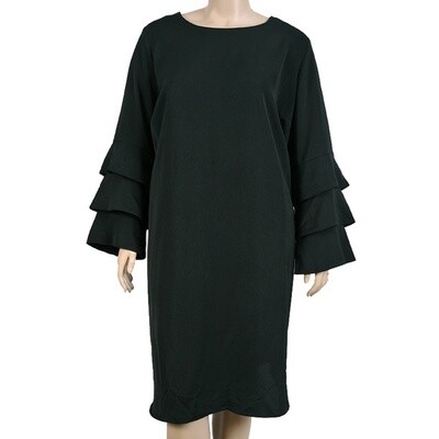Eloquii Black Ruffle Sleeve Dress BLK