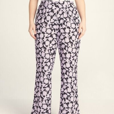Eloquii Floral Pull On Pants PUR