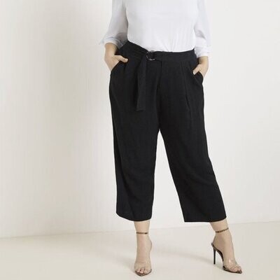 Eloquii Ankle Pant with D Ring Tie BLK