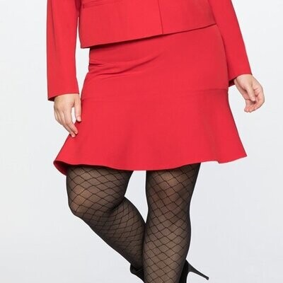 Eloquii Mini Skirt with Flounce RED