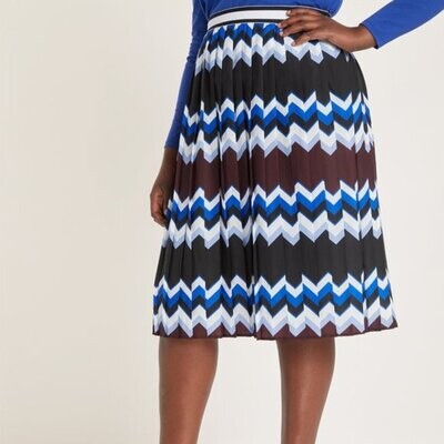 Eloquii Printed Skirt with Pleats STP