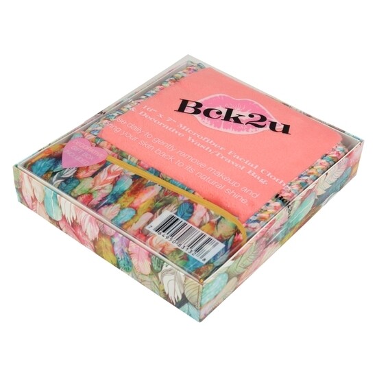 Makeup Eraser Towels - Set of 5/Box & Travel Bag Feathers