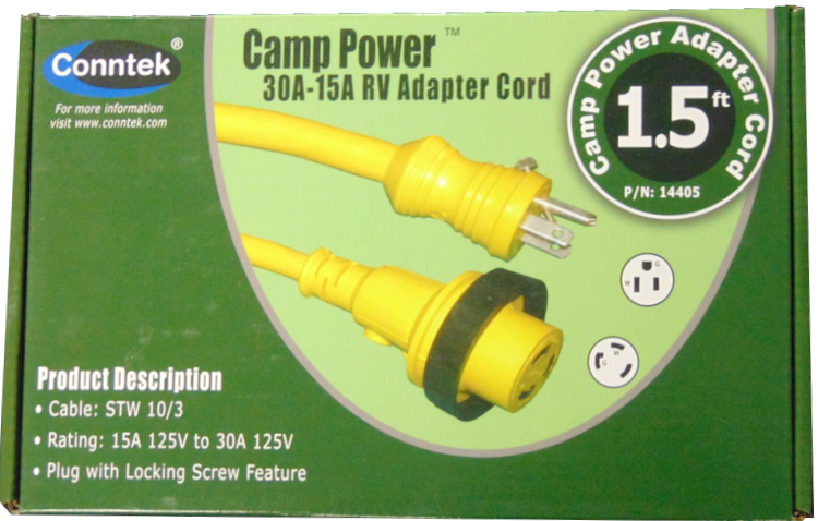 30 Amp to 15 Amp Shore Power Adapter