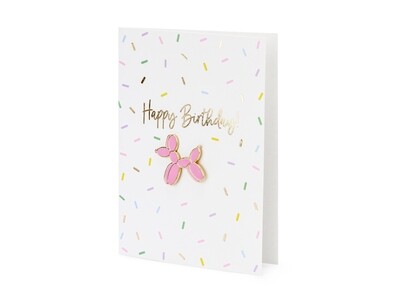 Card with enamel pin Balloon dog