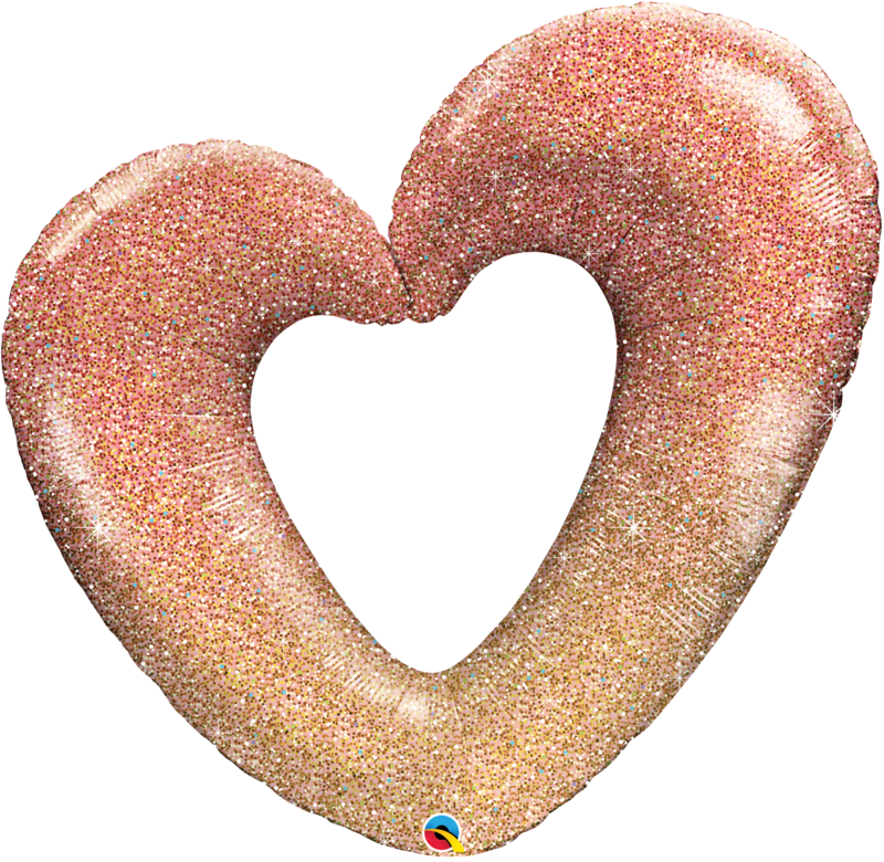 Rose Gold Glitter Ombre Heart