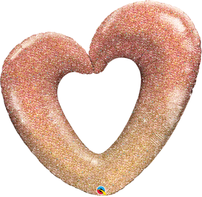 Rose Gold Glitter Ombre Heart