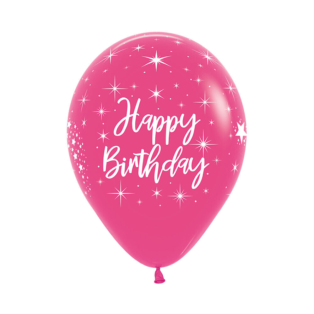 Happy Birthday Print, 30 cm Happy Birthday Colour: Hot Pink
