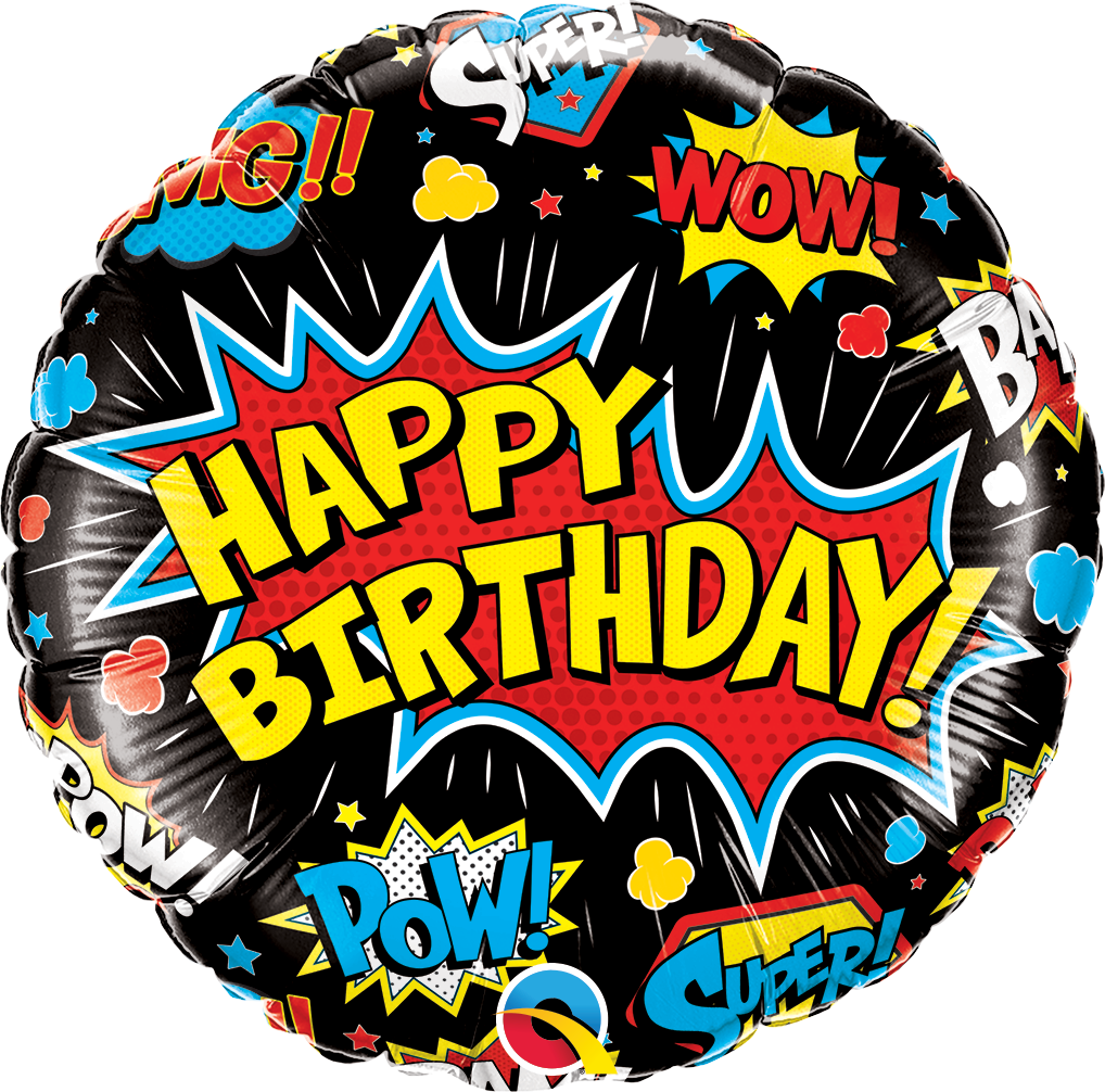 Birthday Superhero Black