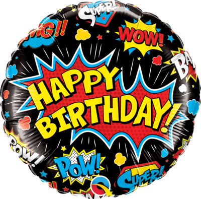 Birthday Superhero Black