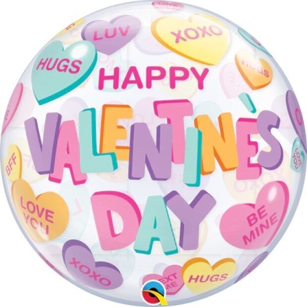 Valentine&#39;s Candy Hearts Bubble Balloon