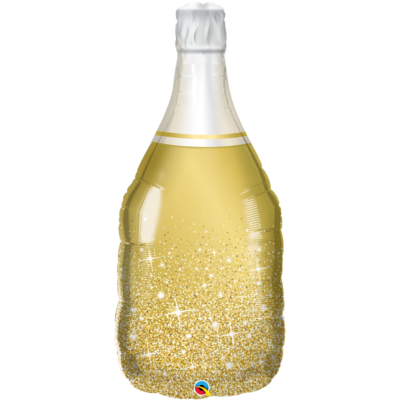 Golden Bubbly Wine Bottle