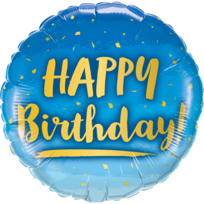Happy Birthday Gold and Blue