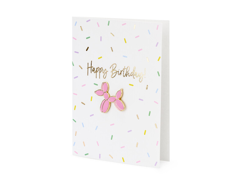 Card with enamel pin Balloon dog