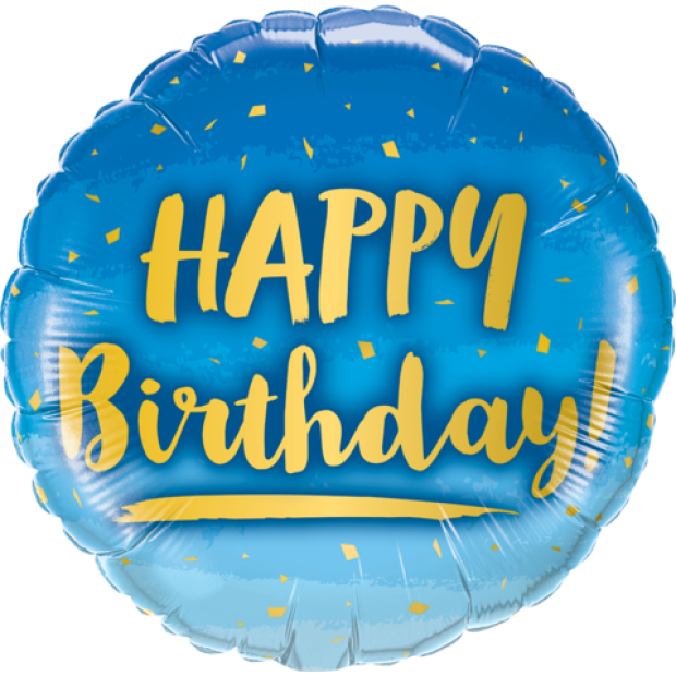 Happy Birthday Gold and Blue