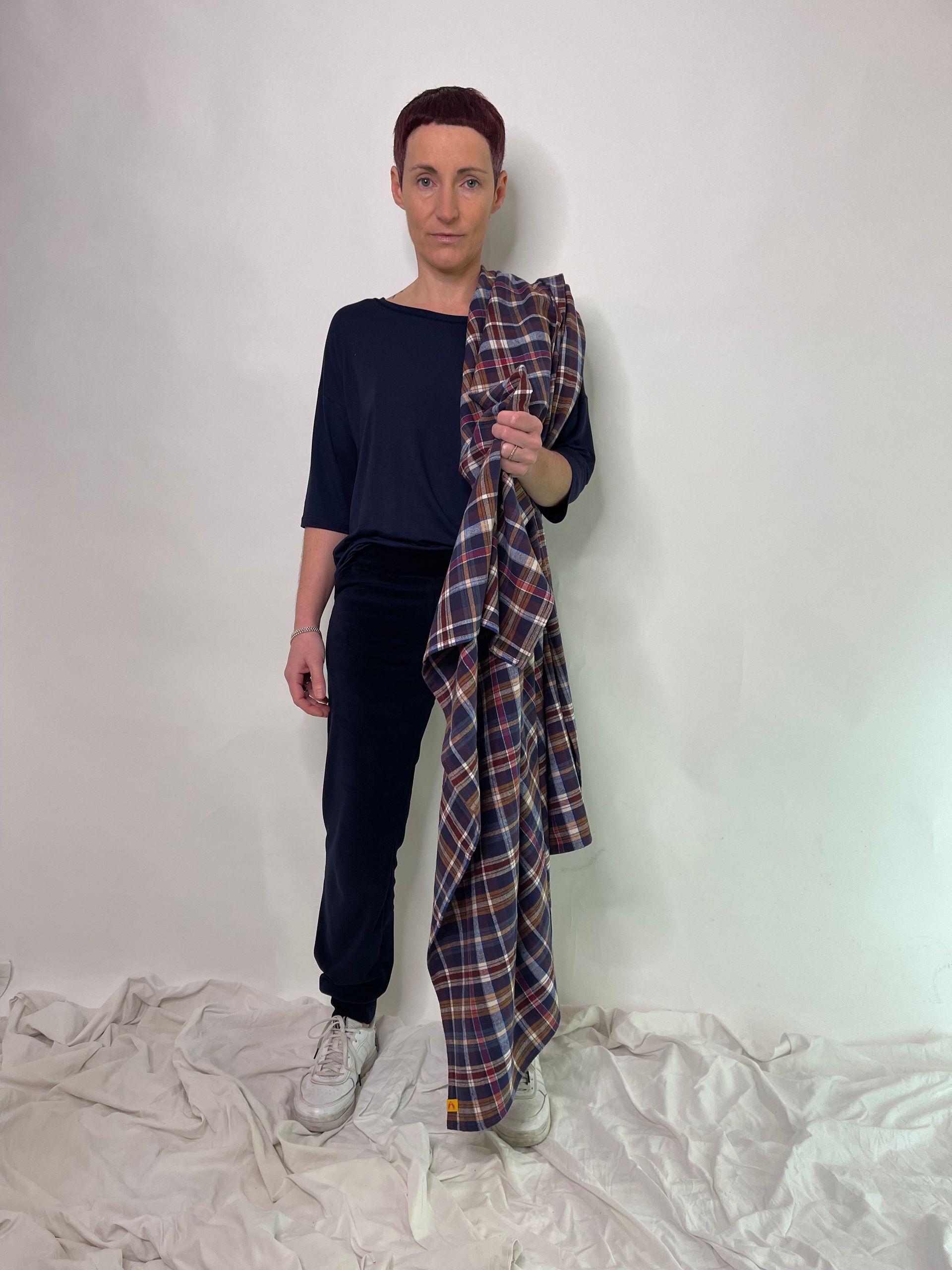 Schaltuch Blau Kariert