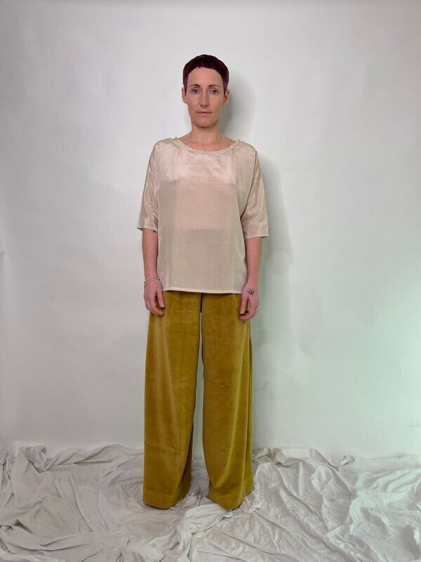 Seidenshirt NATURWEIß Karo