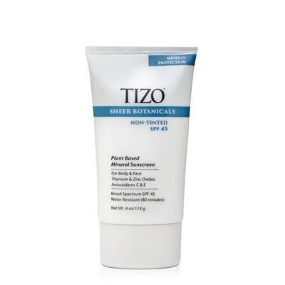 TiZO Мінеральний сонцезахисний крем для обличчя та тіла без відтінку Sheer Botanicals Non-Tinted SPF45