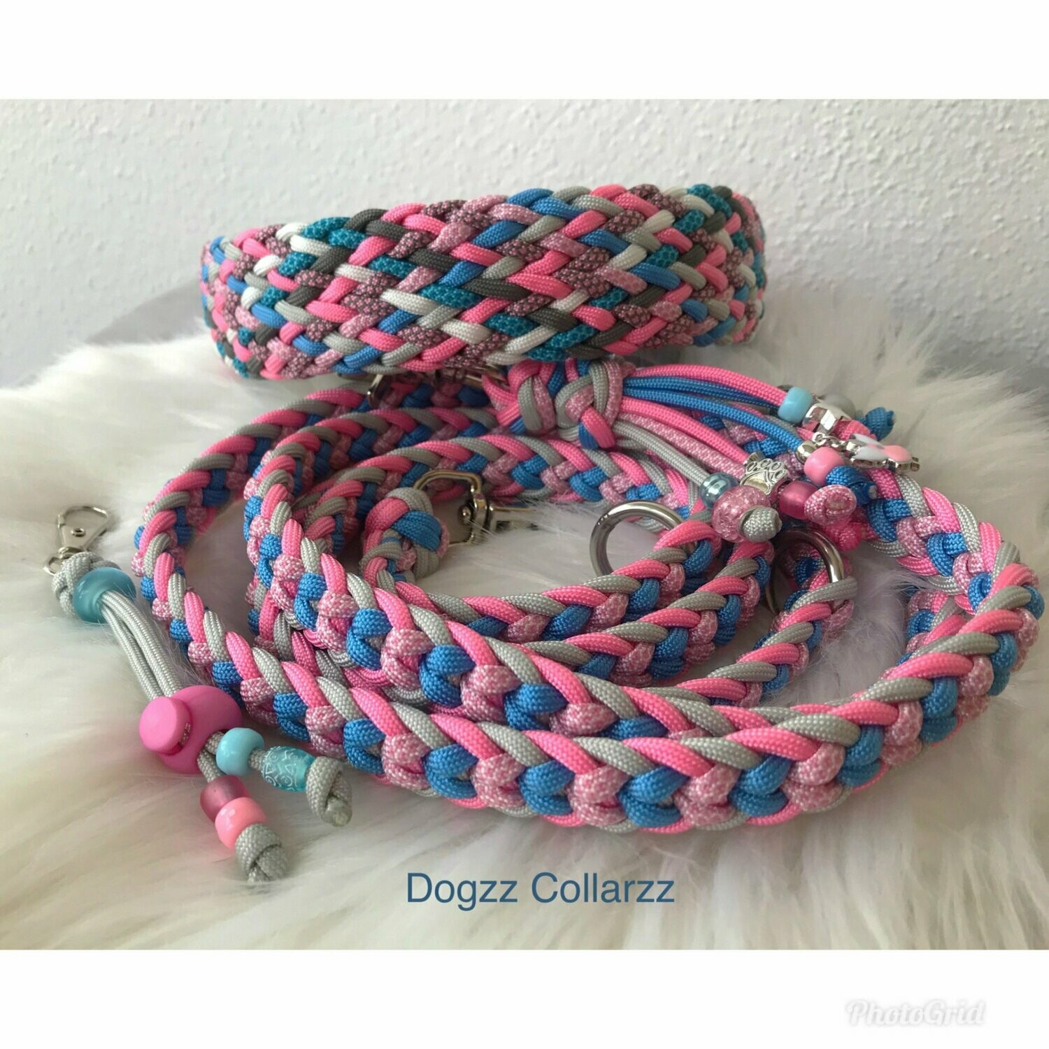 Set Pink Lady Halsband Momo und Leine Kara Yatsu