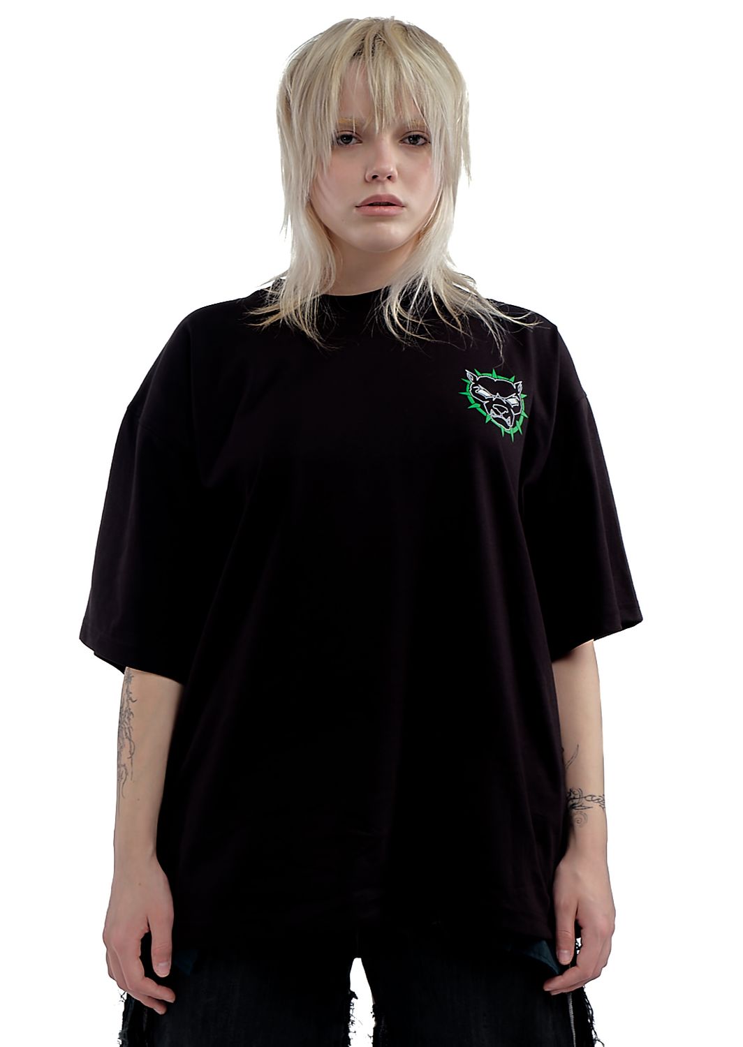 Mad Dog Black&amp;Green Logo Tee