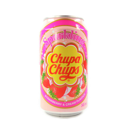 CHUPA CHUPS Sparkling Strawberry & Cream Flavour CHUPA CHUPS Sparkling Strawberry & Cream Flavour