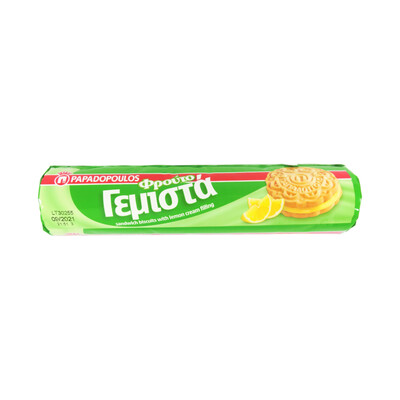 PAPADOPOULOS Γεμιστά Doppelkekse mit Zitronen-Creme-Füllung PAPADOPOULOS Γεμιστά Doppelkekse mit Zitronen-Creme-Füllung