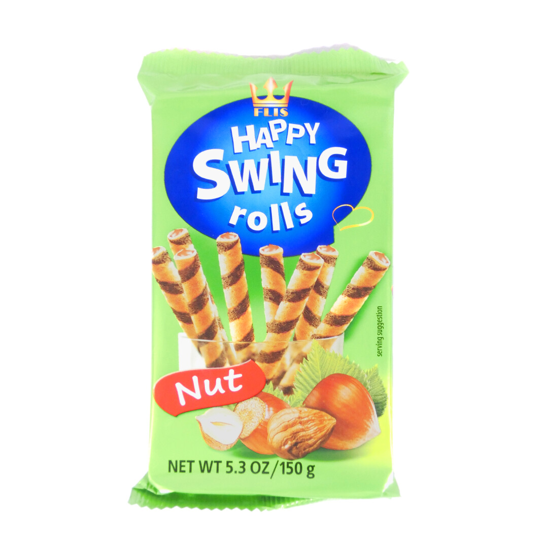Happy Swing rolls Waffelröllchen mit Haselnuss